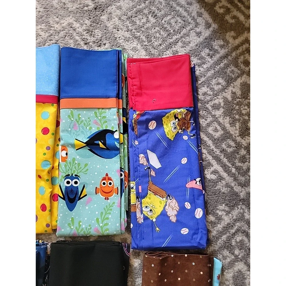 LOT of 13 NEW Handcrafted PILLOW CASES Kids Theme Nemo Sponge Bob